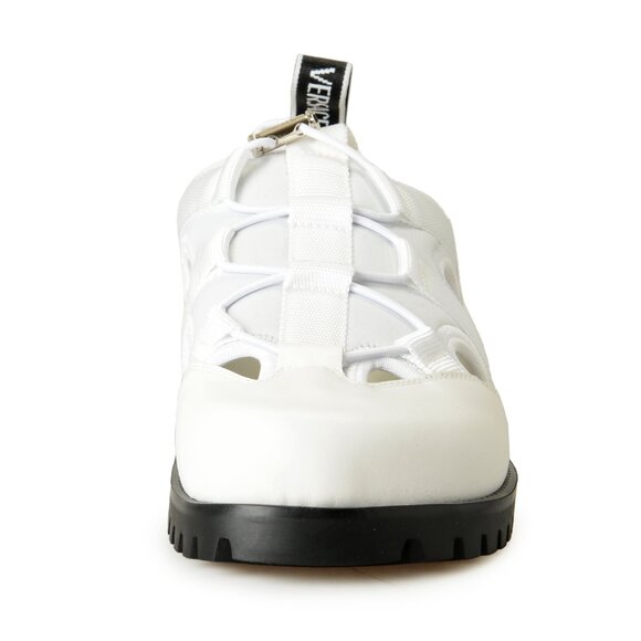 Versace Men\'s White Canvas & Leather Sandals Shoes US 7.5 IT 40.5